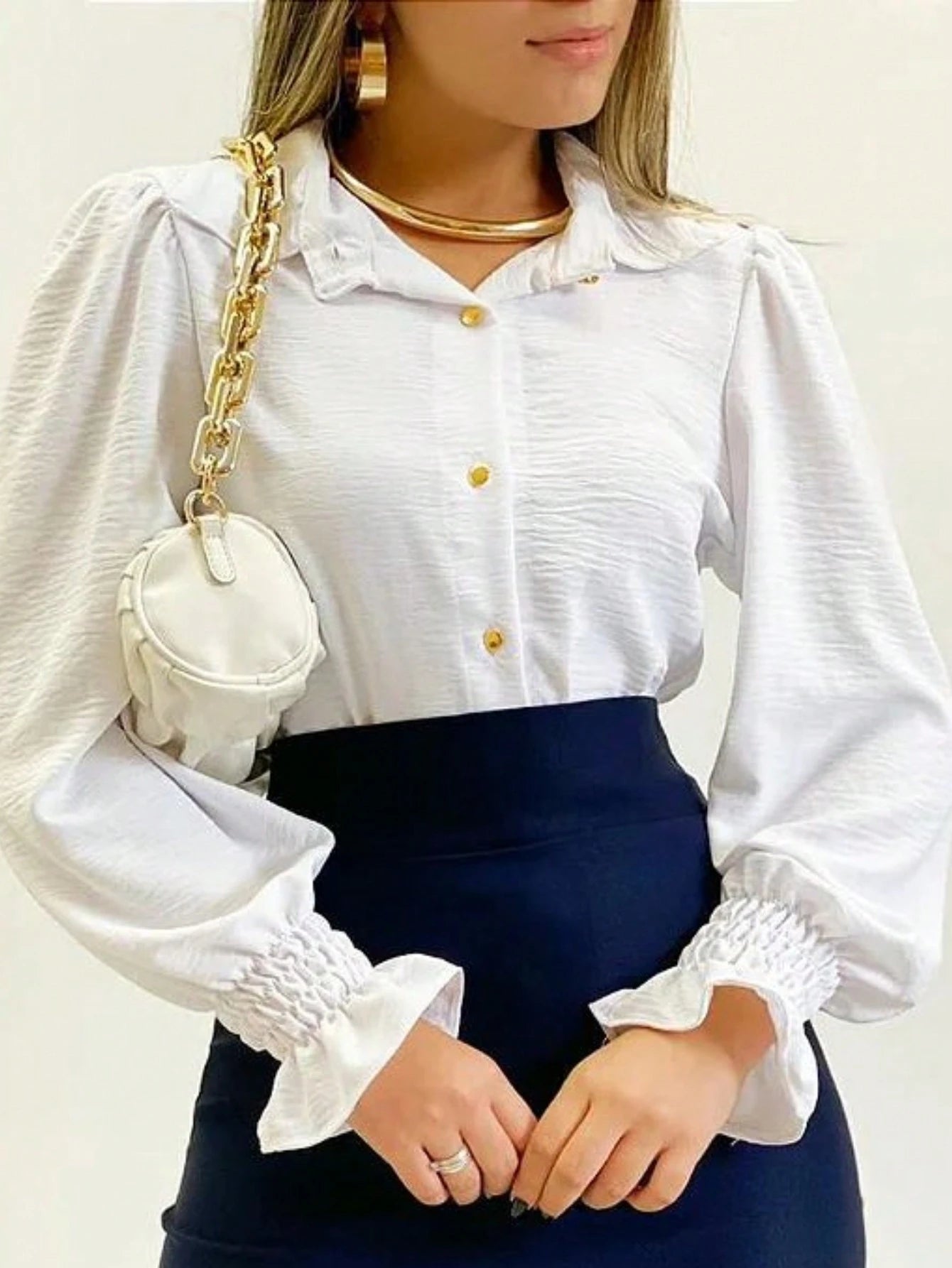Camisa feminina manga longo com detlehe de elastex com bortao pra inverno