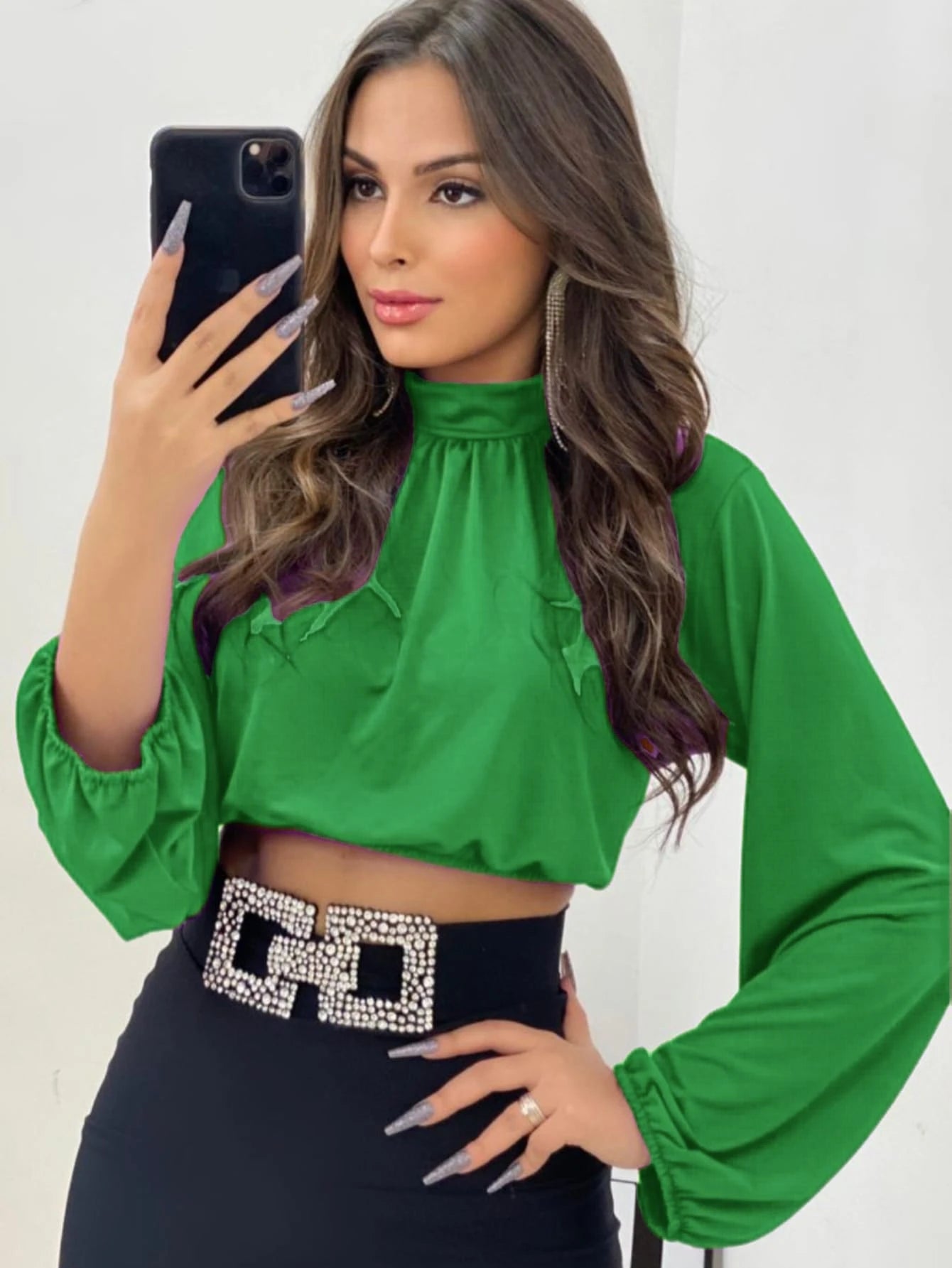 blusa de sulplex feminina manga longa gola alto simples casual pra inverno