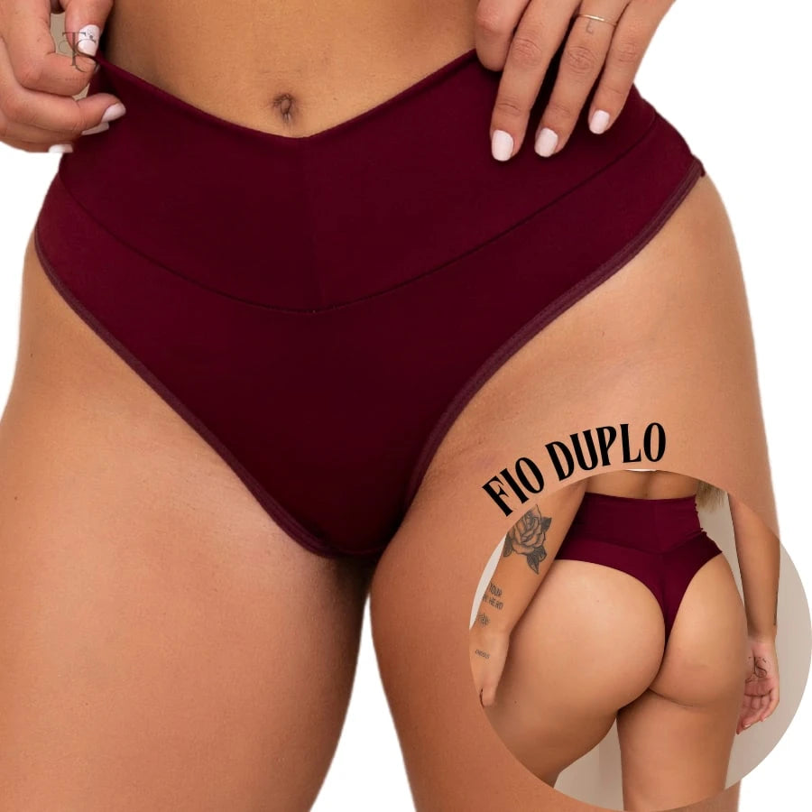 Vendedor IndicadoKit 3 Calcinha Cos Alto Modeladora Tanga Fio Duplo Cintura Alta Conforto Lingerie Feminina