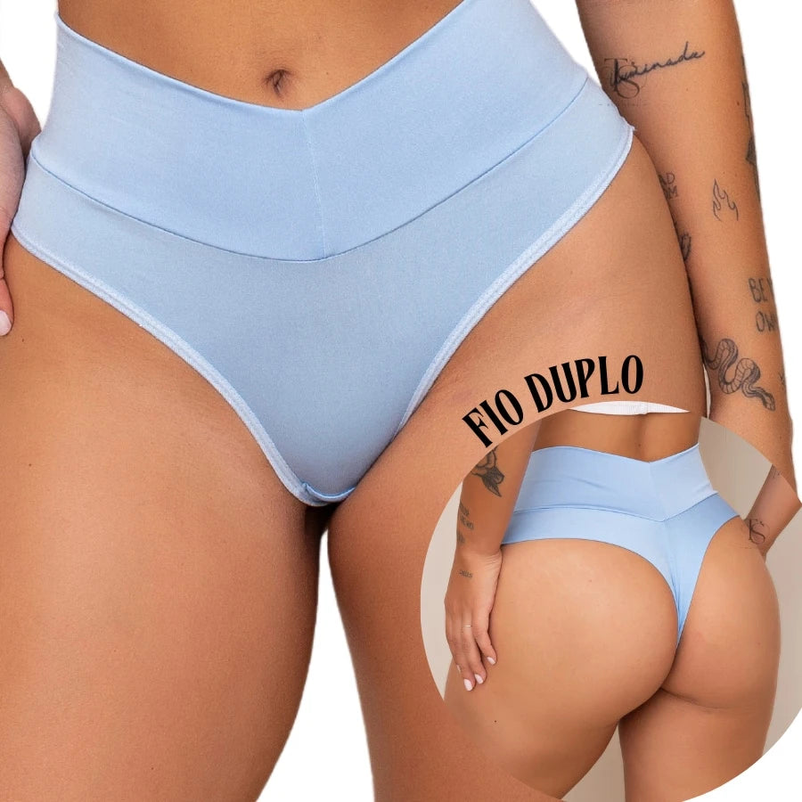Vendedor IndicadoKit 3 Calcinha Cos Alto Modeladora Tanga Fio Duplo Cintura Alta Conforto Lingerie Feminina