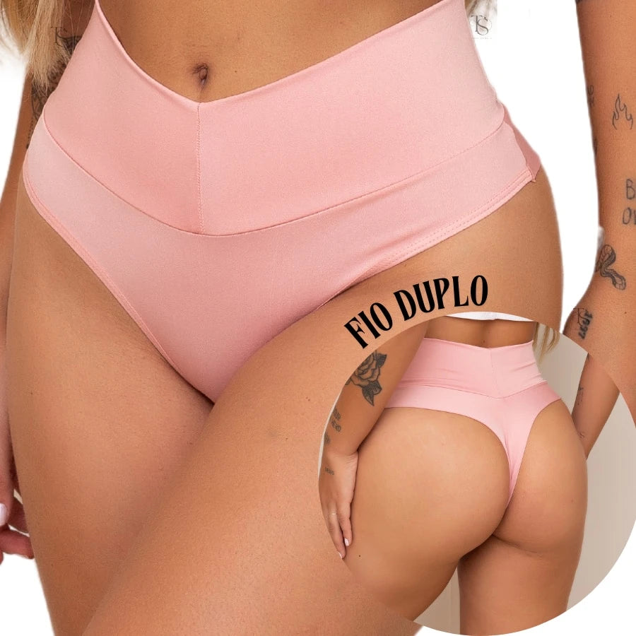 Vendedor IndicadoKit 3 Calcinha Cos Alto Modeladora Tanga Fio Duplo Cintura Alta Conforto Lingerie Feminina