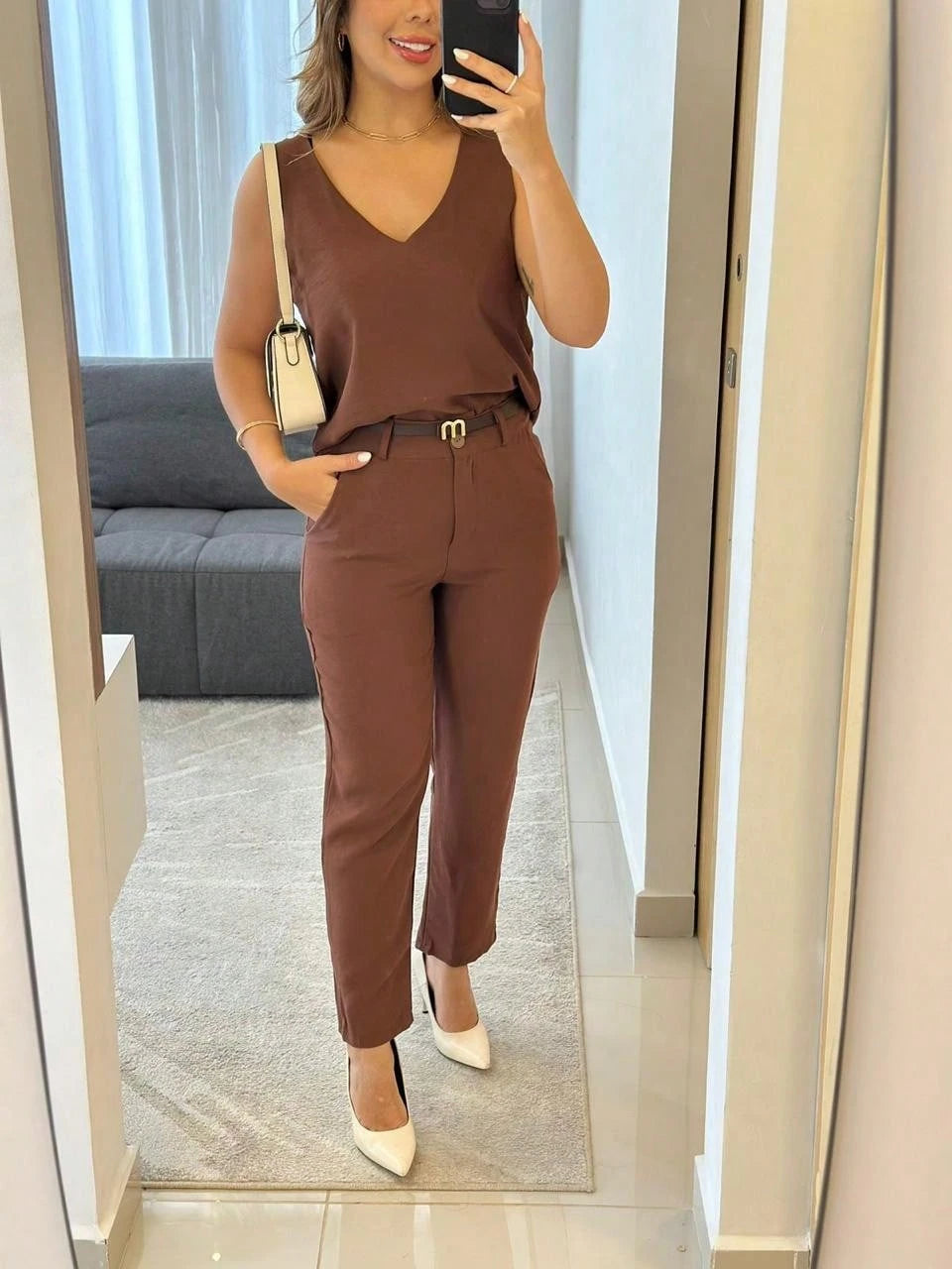 Conjunto Feminino blusa com Calca