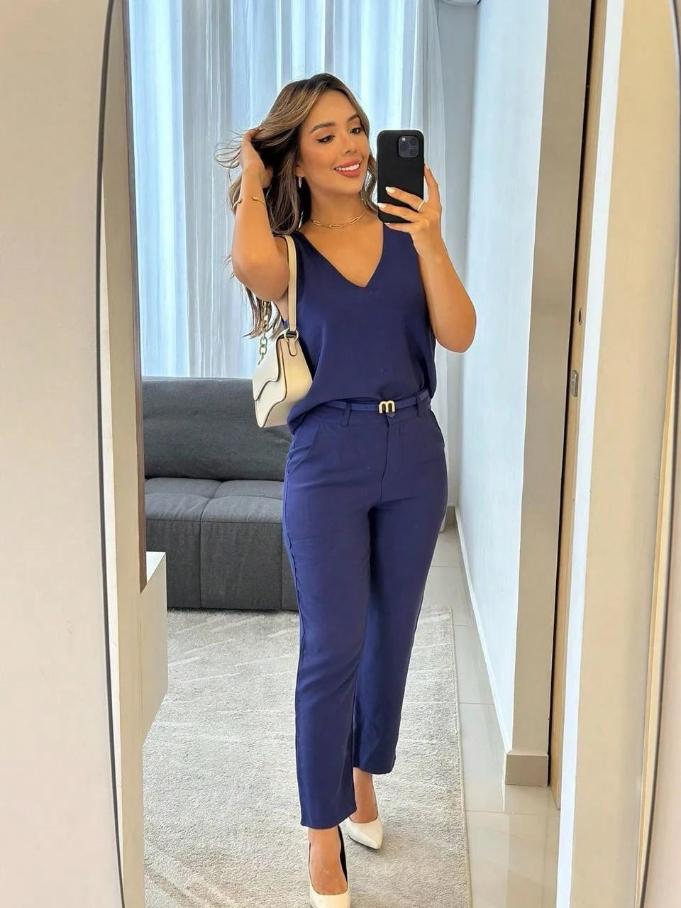 Conjunto Feminino blusa com Calca