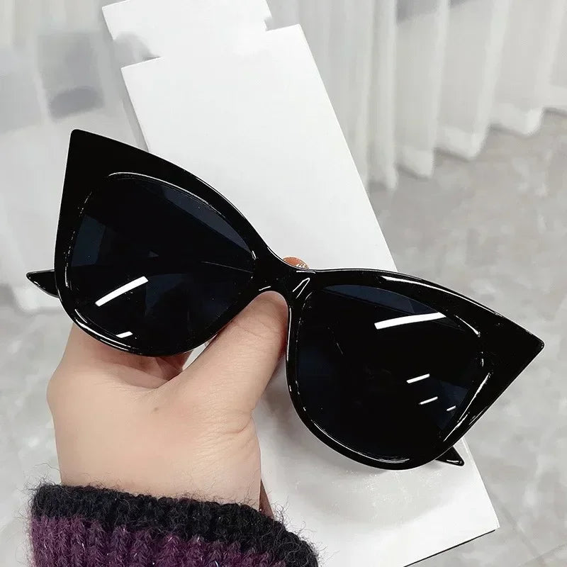 Moda olho de gato óculos de sol feminino marca designer vintage óculos de sol feminino 2025 senhora retro tons óculos de sol uv400