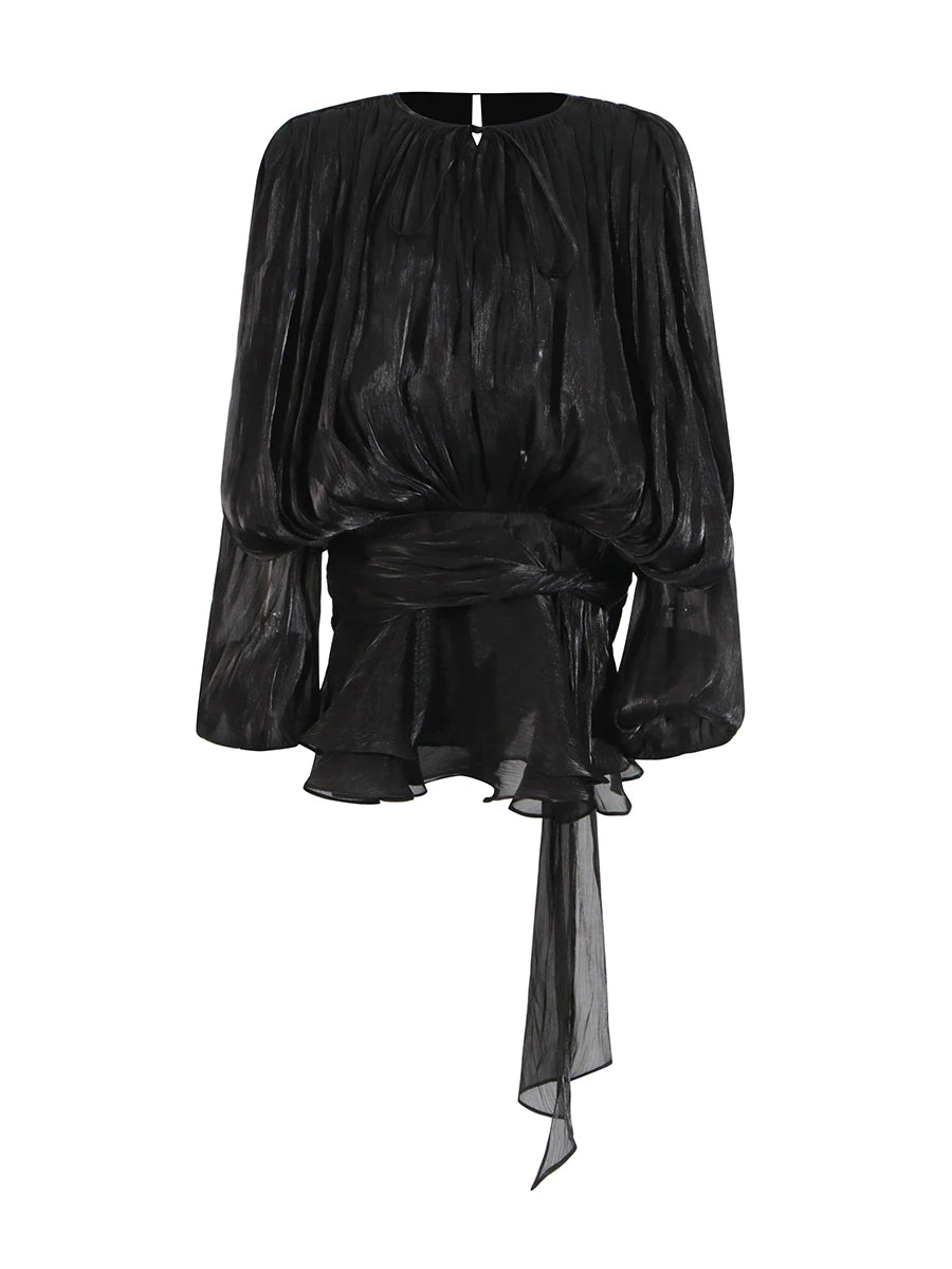 Vgh streetwear temperamento vestidos para mulheres em torno do pescoço manga longa alta wiast sólido emagrecimento mini vestido roupas de moda feminina