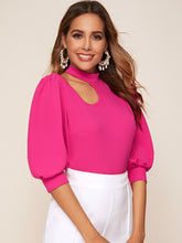 SHEIN Privé Top de manga comprida com detalhes