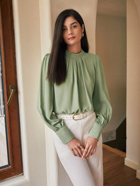 SHEIN Frenchy Top de pescoço franzido com botão