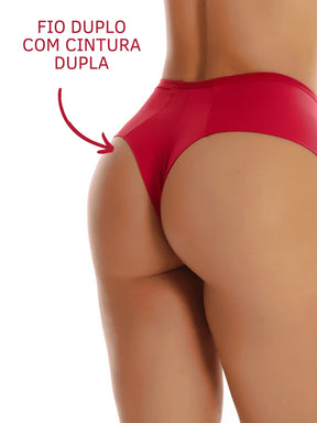 Vendedor IndicadoKit 5 Calcinhas Paula Microfibra Cintura Alta Fio Duplo