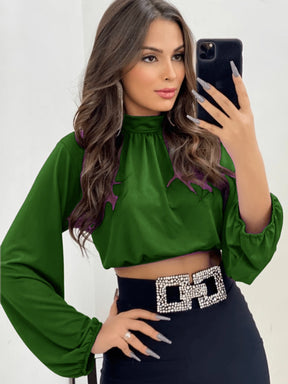 blusa de sulplex feminina manga longa gola alto simples casual pra inverno