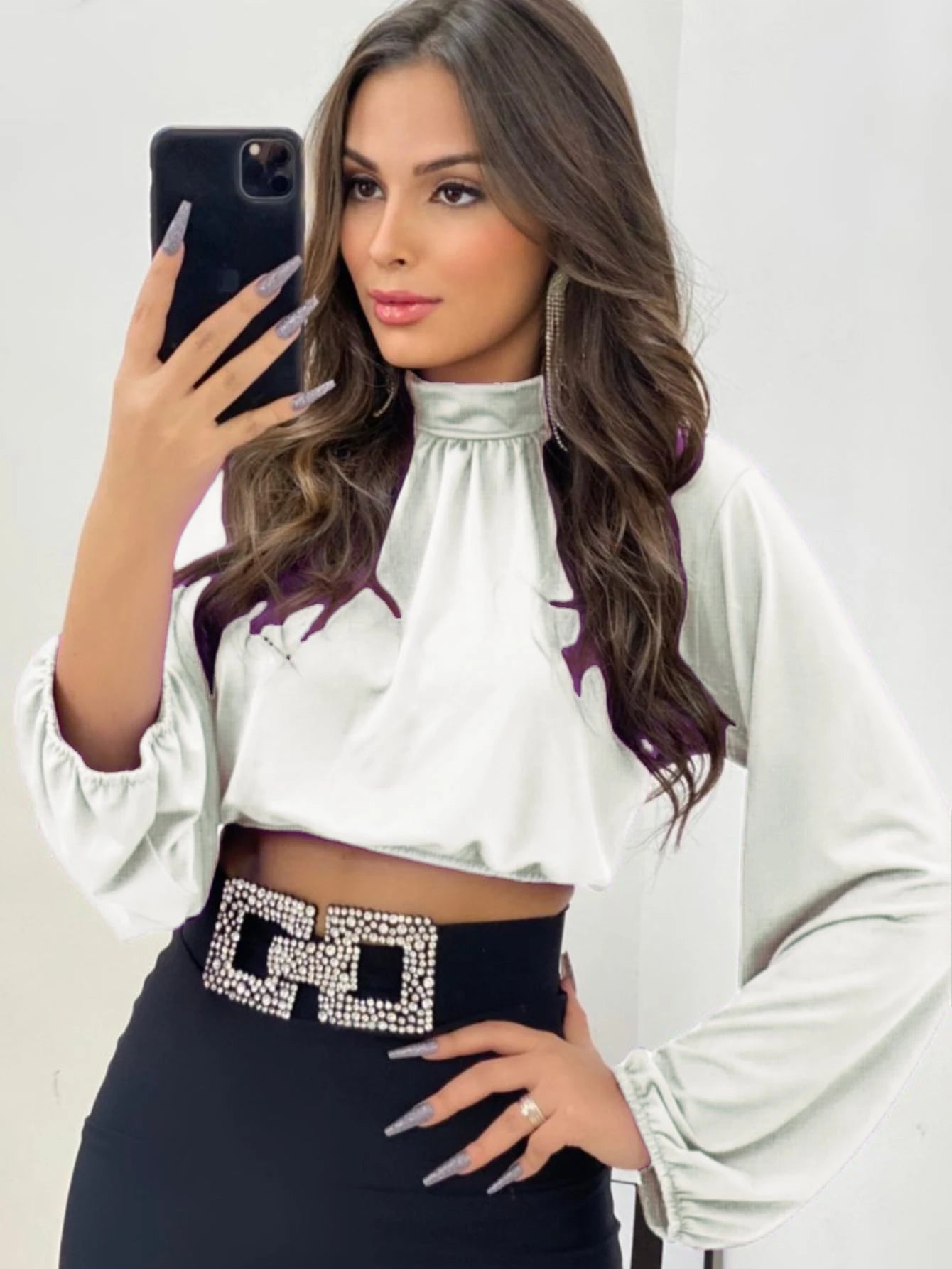 blusa de sulplex feminina manga longa gola alto simples casual pra inverno