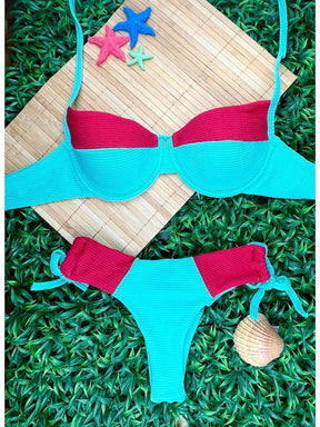 Vendedor Indicado
Biquini Feminino Top Meia Taça Retro Texturizado Calcinha de Amarrar Asa Delta Fio Duplo Biquini da Moda
