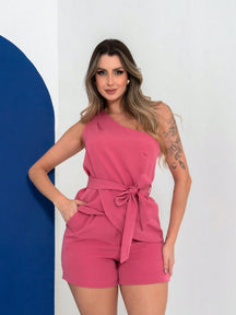 Vendedor Indicadoconjunto de blusa e shorte de alfaitaria C3073