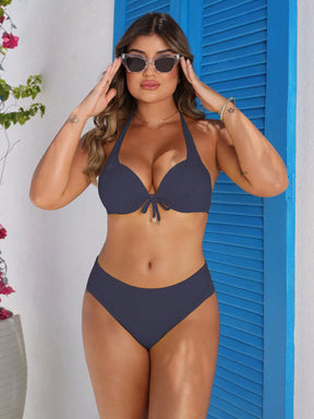  Biquíni Fio Duplo Empina e Levanta Bumbum Cintura Alta Lateral Larga Sunquíni Liso Avulso Sem Elástico No Traseiro Moda Praia Feminina
