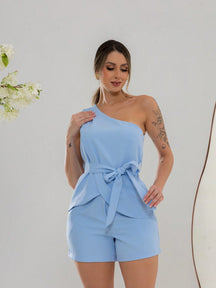 Vendedor Indicadoconjunto de blusa e shorte de alfaitaria C3073