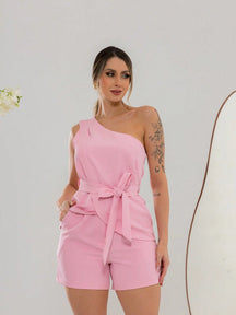 Vendedor Indicadoconjunto de blusa e shorte de alfaitaria C3073