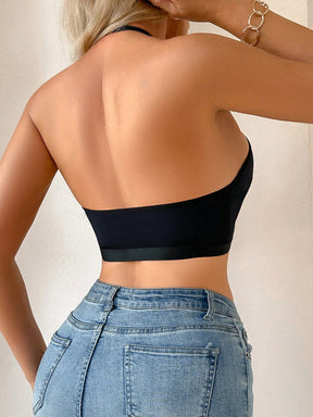 SHEIN Sutiã Feminino de Cor Sólida, Sexy, com Gancho Frontal Oco e Estilo Cruzado