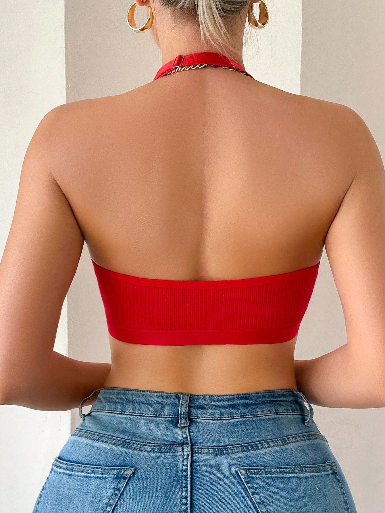 Sutiã Romântico de Fechamento Frontal Minimalista com Recorte de Renda, para Uso Casual Diário