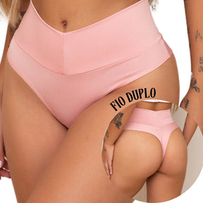 Vendedor IndicadoKit 3 Calcinha Cos Alto Modeladora Tanga Fio Duplo Cintura Alta Conforto Lingerie Feminina