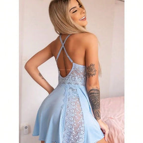 Vendedor Indicado
Camisola Sensual Alexis com Renda e Alça Cruzando as Costas