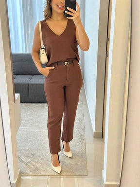 Conjunto Feminino blusa com Calca