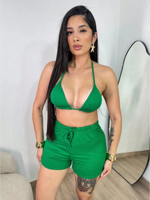 Biquíni com short malha anarroga