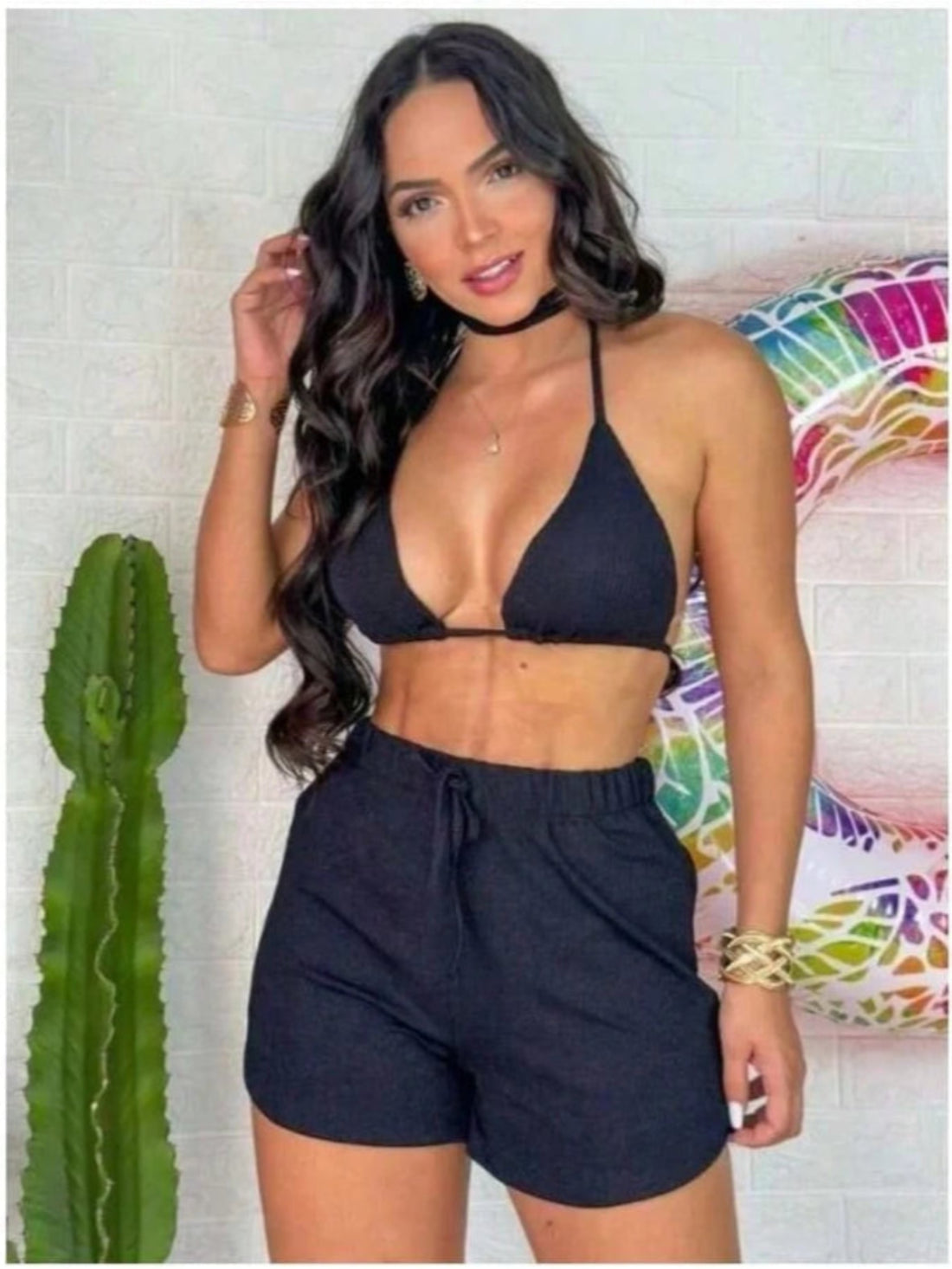 Biquíni com short malha anarroga