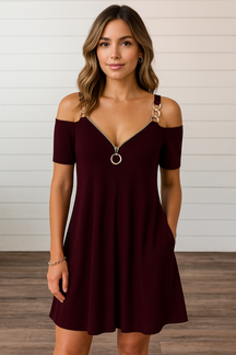 Vestido Midi com Manga Curta Kika