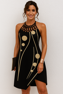 Vestido Midi sem Manga Casual Summer