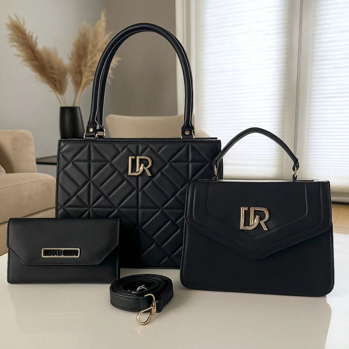Kit Bolsa Feminina Transversal Alça Regulavel + Bolsa Pequena De Ombro + Carteira , praticidade, qualidade