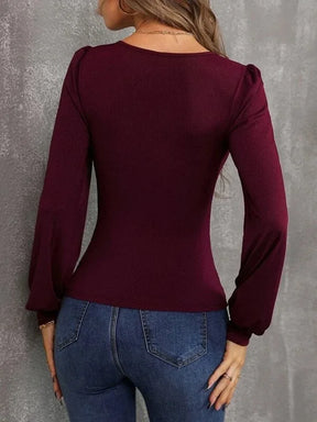 Blusa Manga Comprida Pamela com Degote