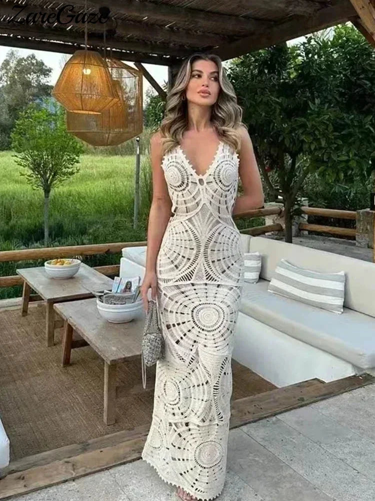 Vestido Longo Crochê Mariana