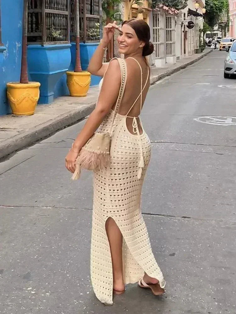 Vestido Longo de Crochê Eduarda