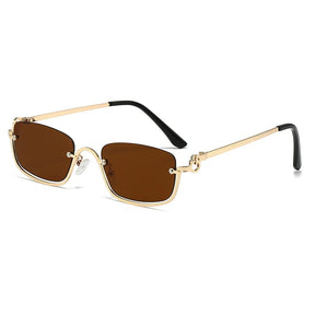 Óculos quadrados pequenos para mulheres, metal meia armação, óculos de sol vintage, preto, rosa tons, marca de luxo, tendência, moda, 2024