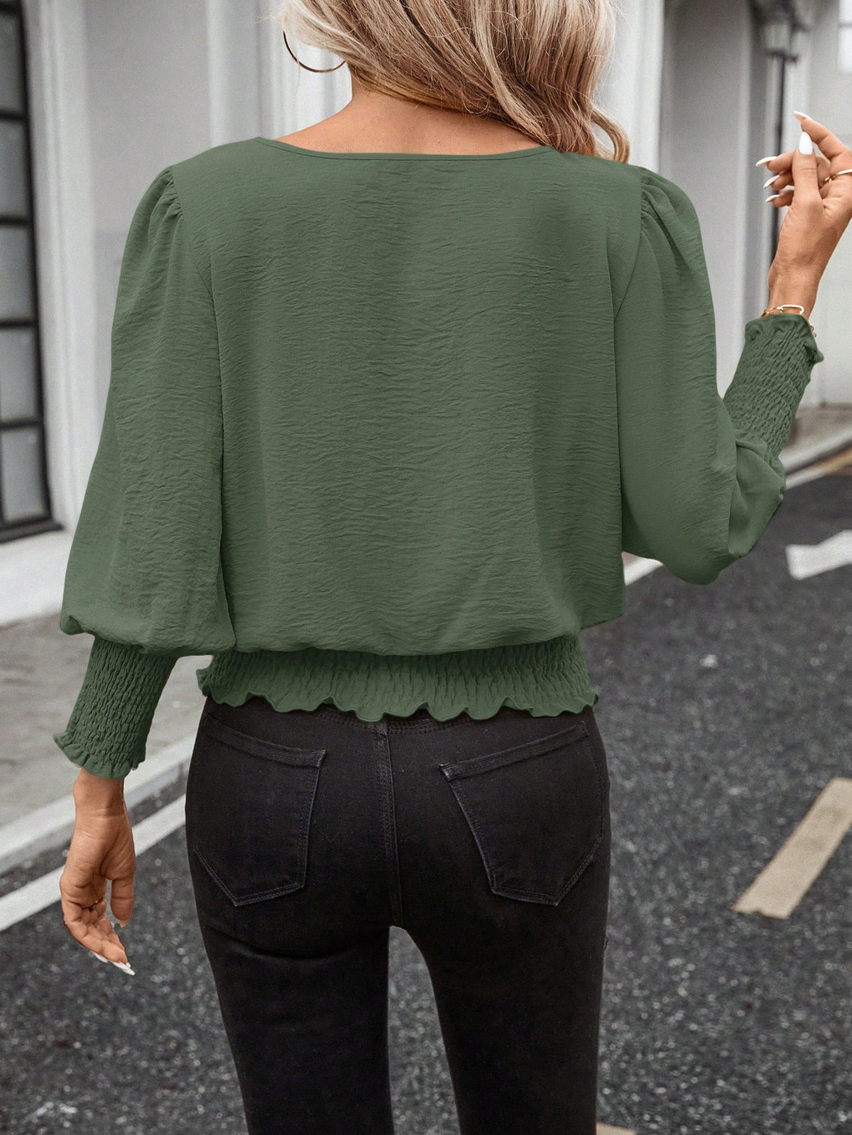 Blusa manga Longa Celeste