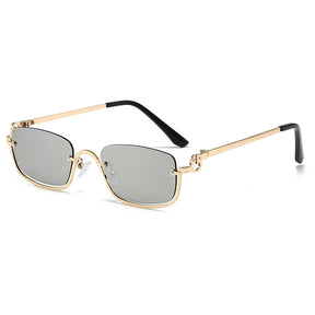 Óculos quadrados pequenos para mulheres, metal meia armação, óculos de sol vintage, preto, rosa tons, marca de luxo, tendência, moda, 2024