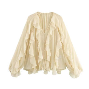 Muyer plissado blusas femininas semi pura blusas casuais mulher primavera camisas de fadas e blusas para senhora manga longa topos mulher 2025