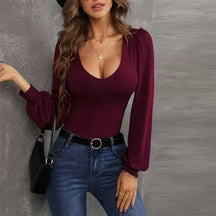 Blusa Manga Comprida Pamela com Degote