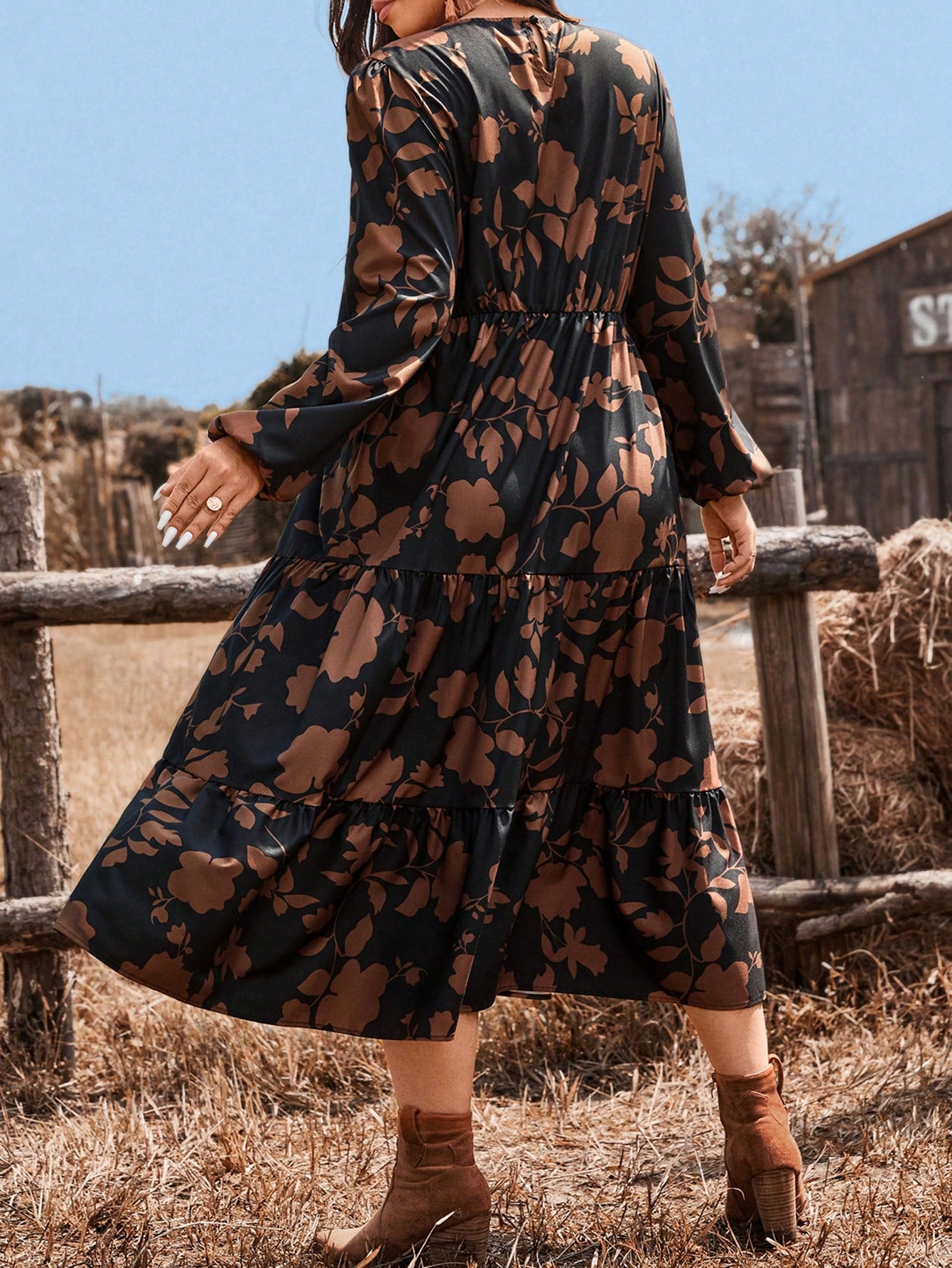 Vestido Feminino Longo Boho Chic Estampado Gabi