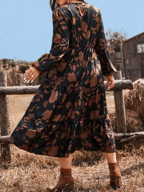 Vestido Feminino Longo Boho Chic Estampado Gabi