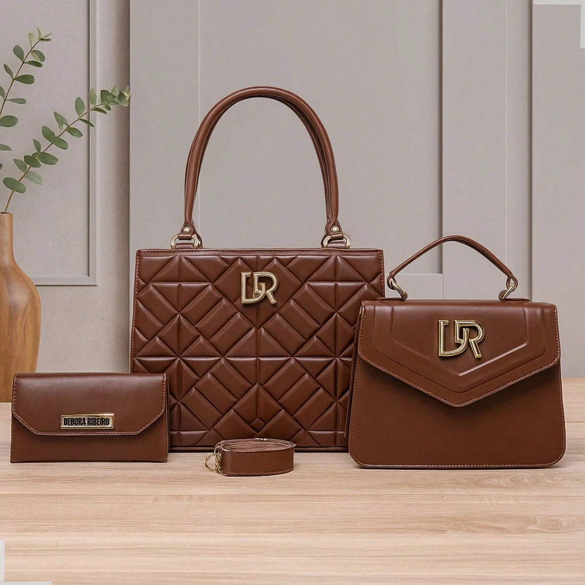 Kit Bolsa Feminina Transversal Alça Regulavel + Bolsa Pequena De Ombro + Carteira , praticidade, qualidade