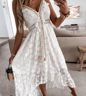 Vestido Longo de Renda Branco