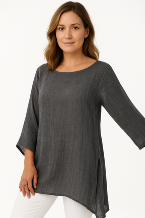 Blusa de Linho Meia Manga Diva