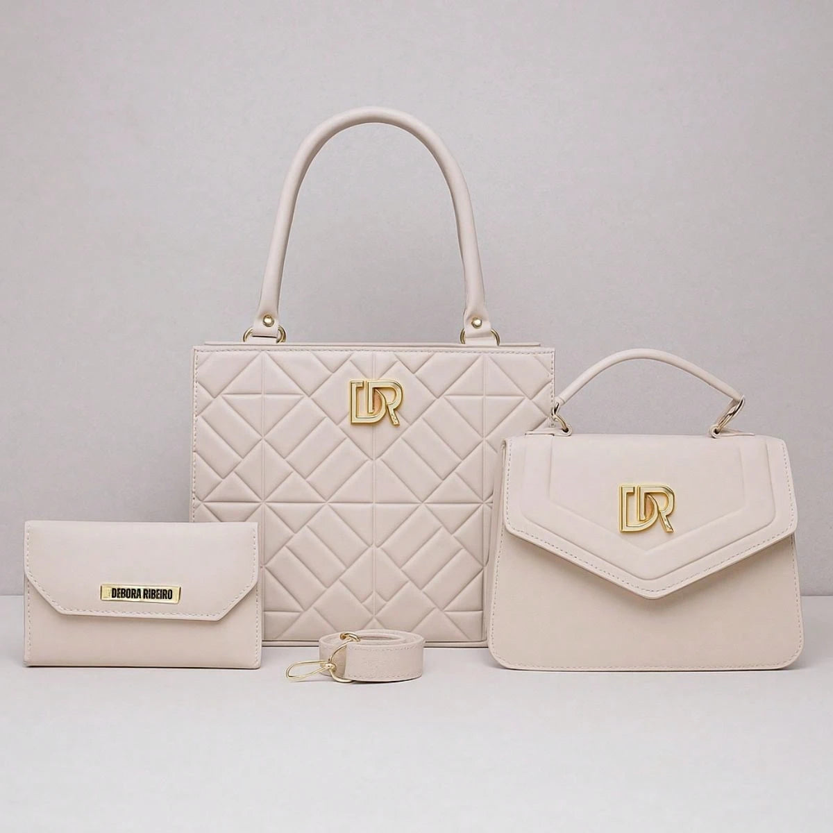 Kit Bolsa Feminina Transversal Alça Regulavel + Bolsa Pequena De Ombro + Carteira , praticidade, qualidade